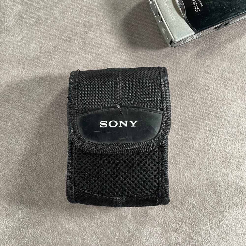 Y2K Sony Black Mesh Nylon Camera Carrying Case Digital Cam Cybershot Cam OEM